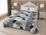 پتو دونفره مخمل یک لایه دورو برجسته
