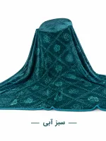 پتو مسافرتی دونفره تک رنگ گل برجسته - تصویر 4